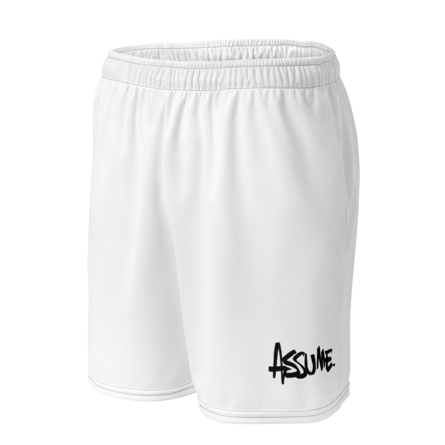 Short ASSUME blanc en maille unisexe