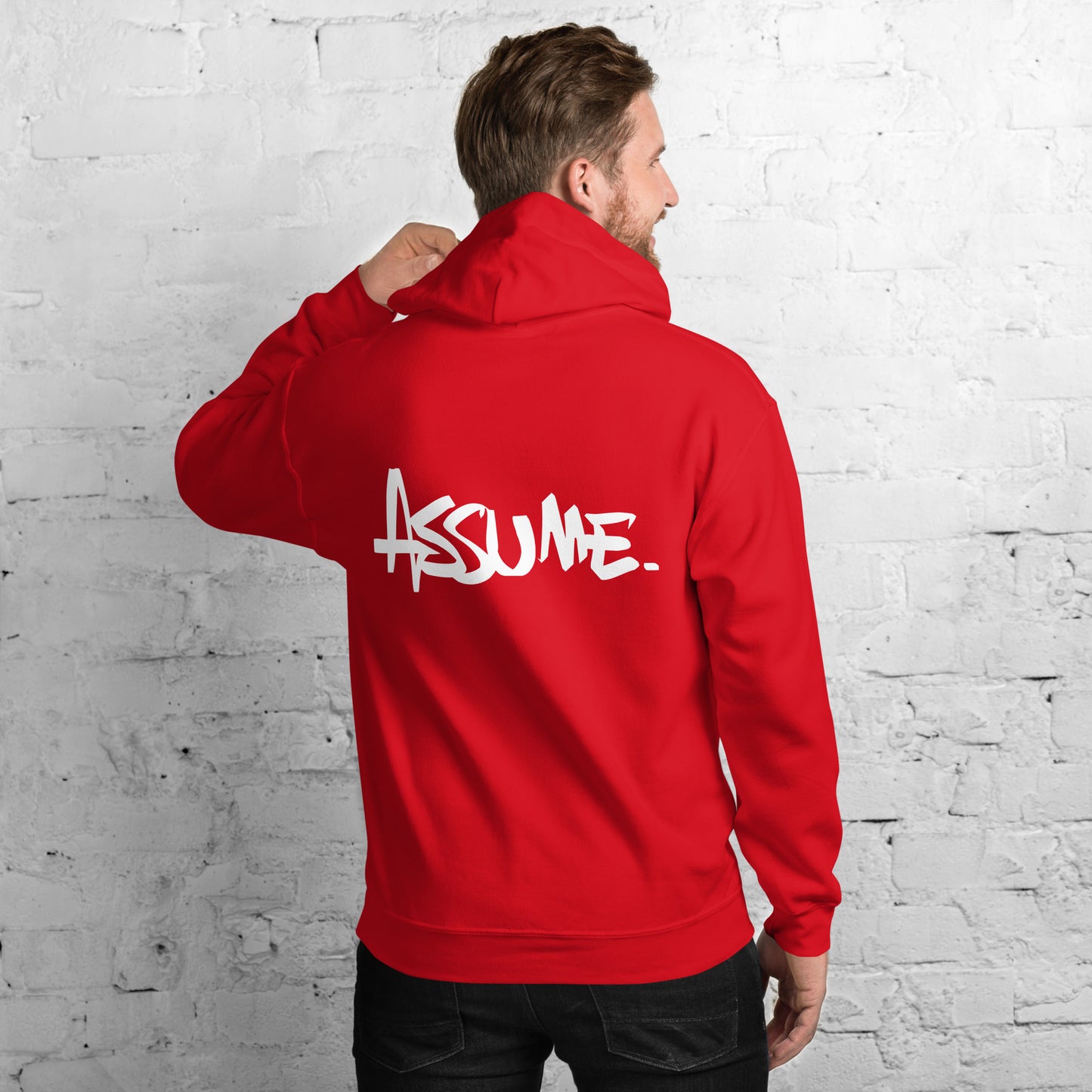 Sweat à capuche ASSUME rouge