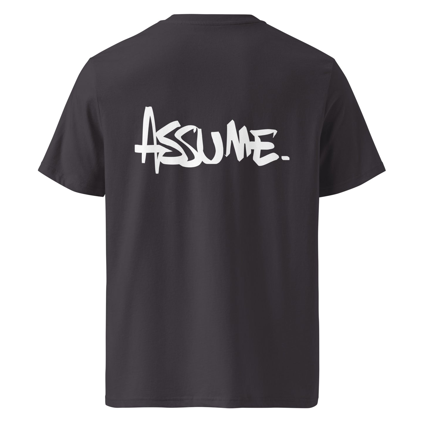 T-shirt ASSUME gris unisexe en coton biologique