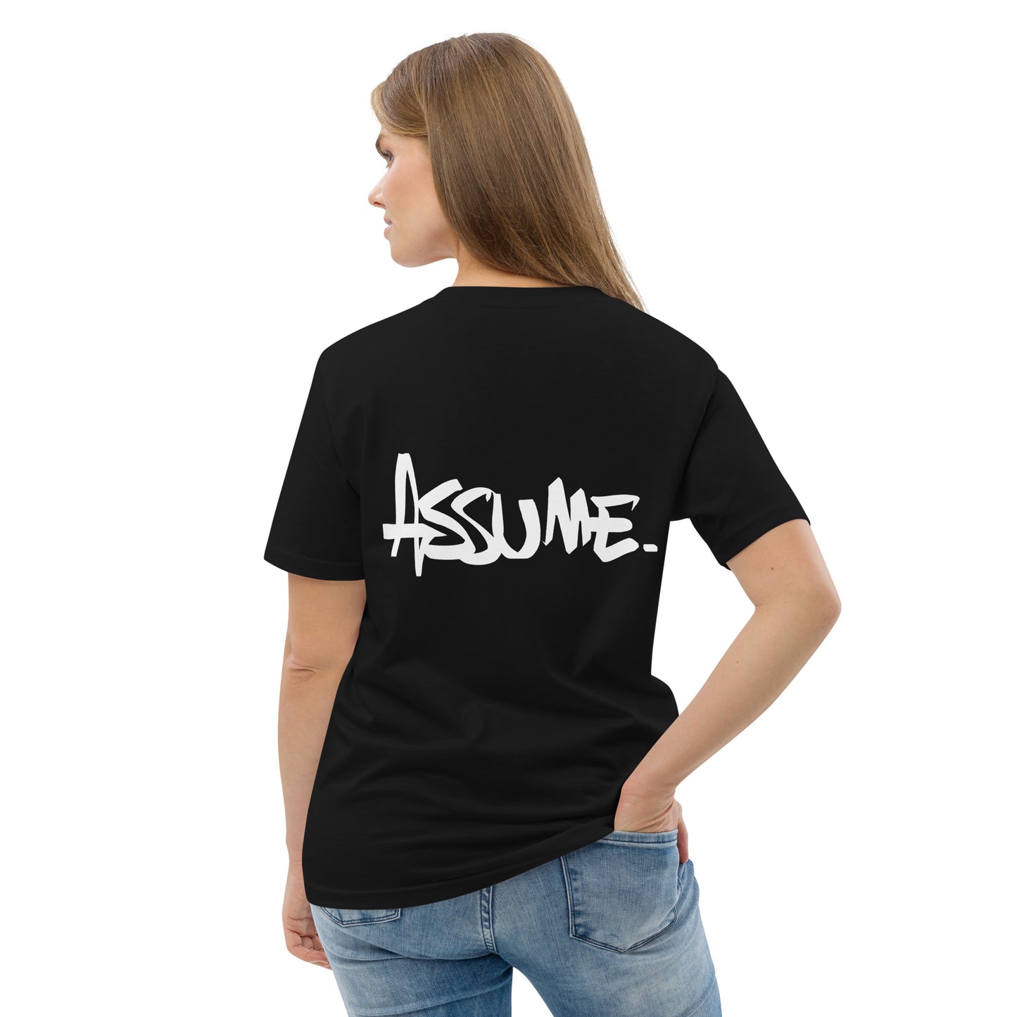 T-shirt ASSUME noir unisexe en coton biologique