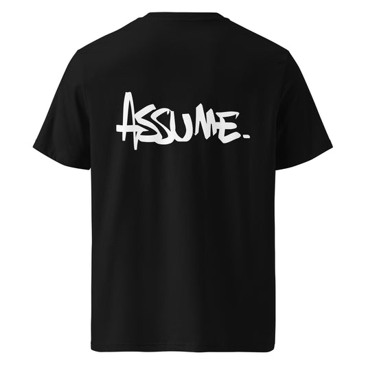 T-shirt ASSUME noir unisexe en coton biologique