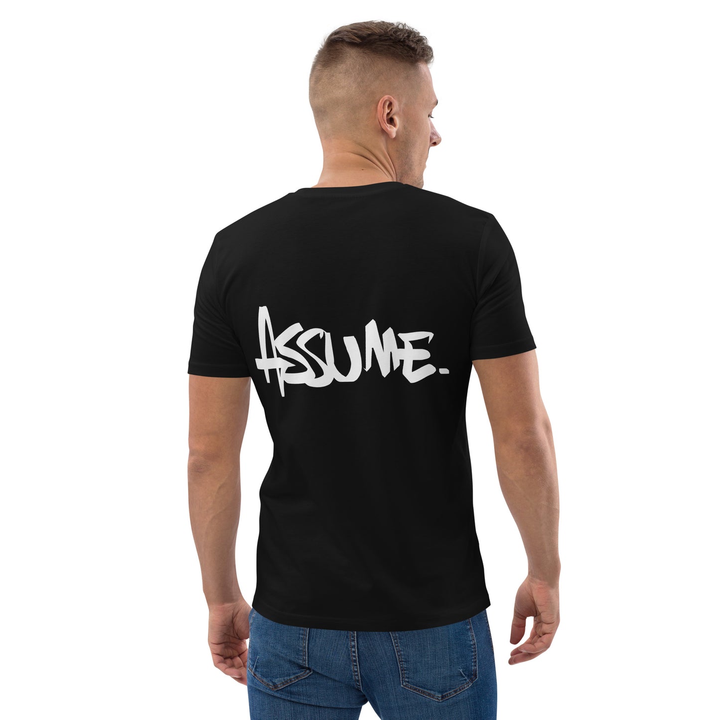 T-shirt ASSUME noir unisexe en coton biologique