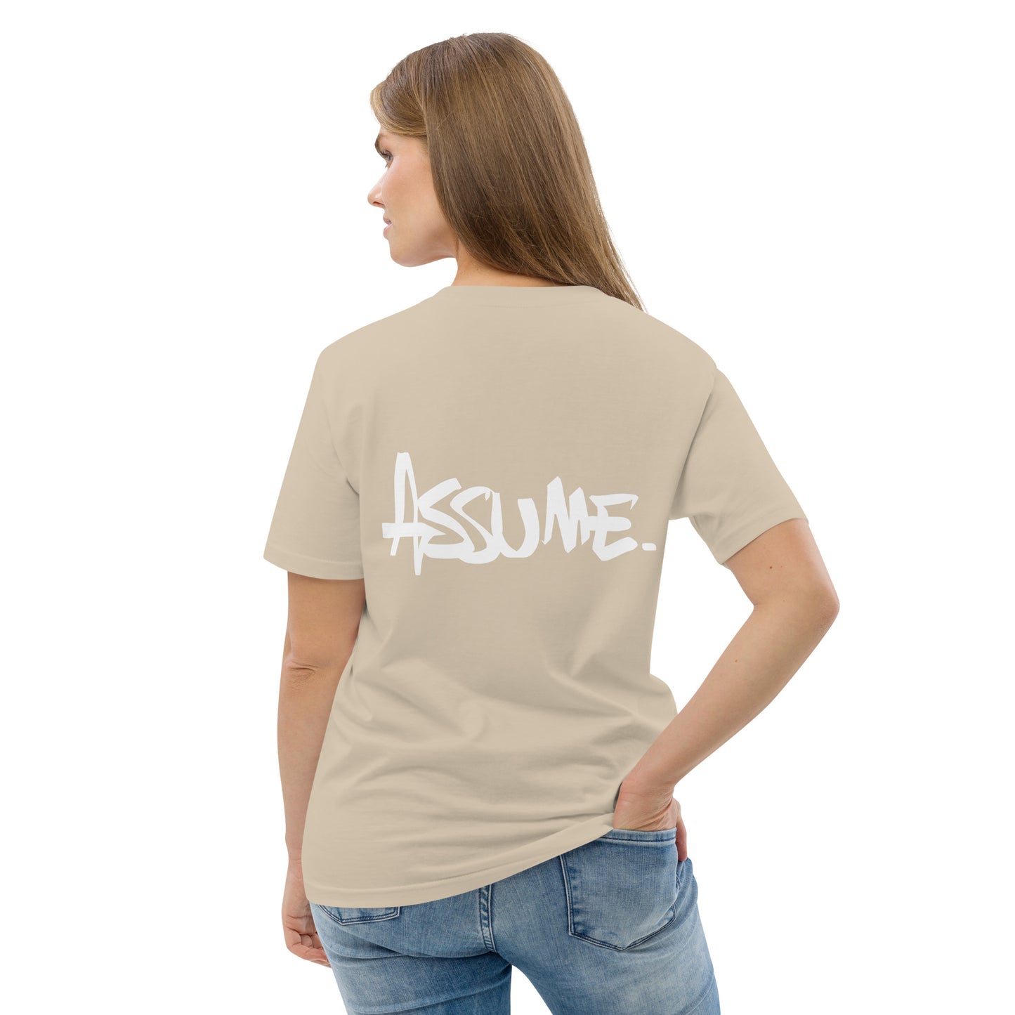 T-shirt ASSUME beige unisexe en coton biologique