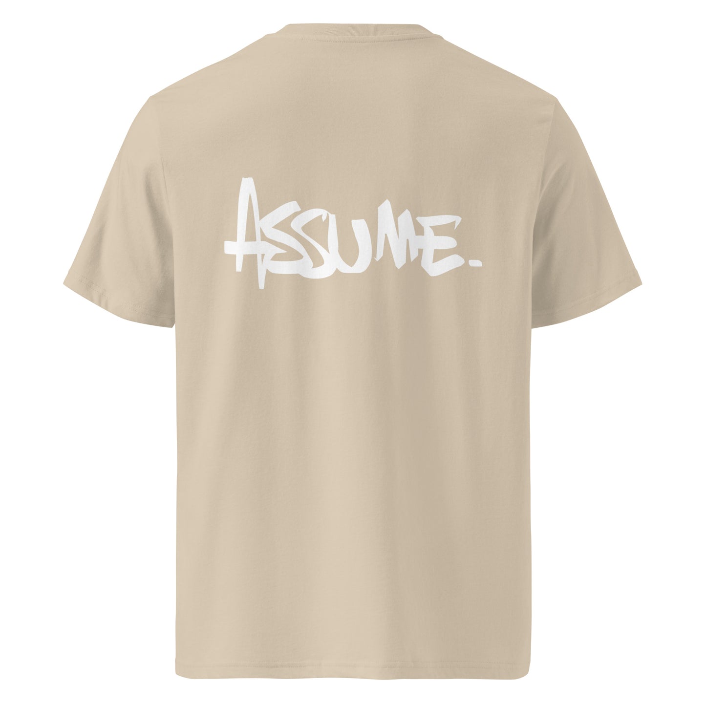 T-shirt ASSUME beige unisexe en coton biologique