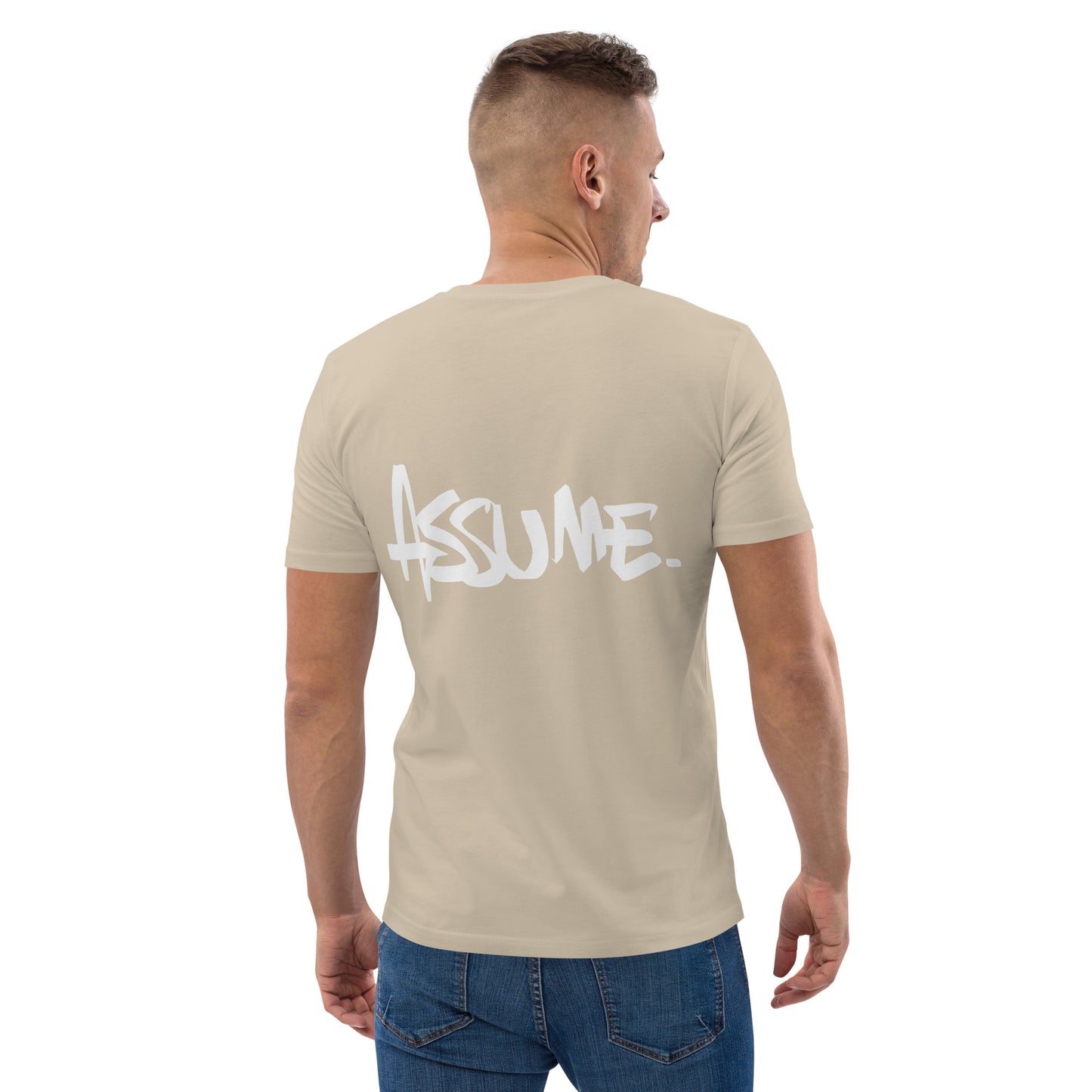 T-shirt ASSUME beige unisexe en coton biologique