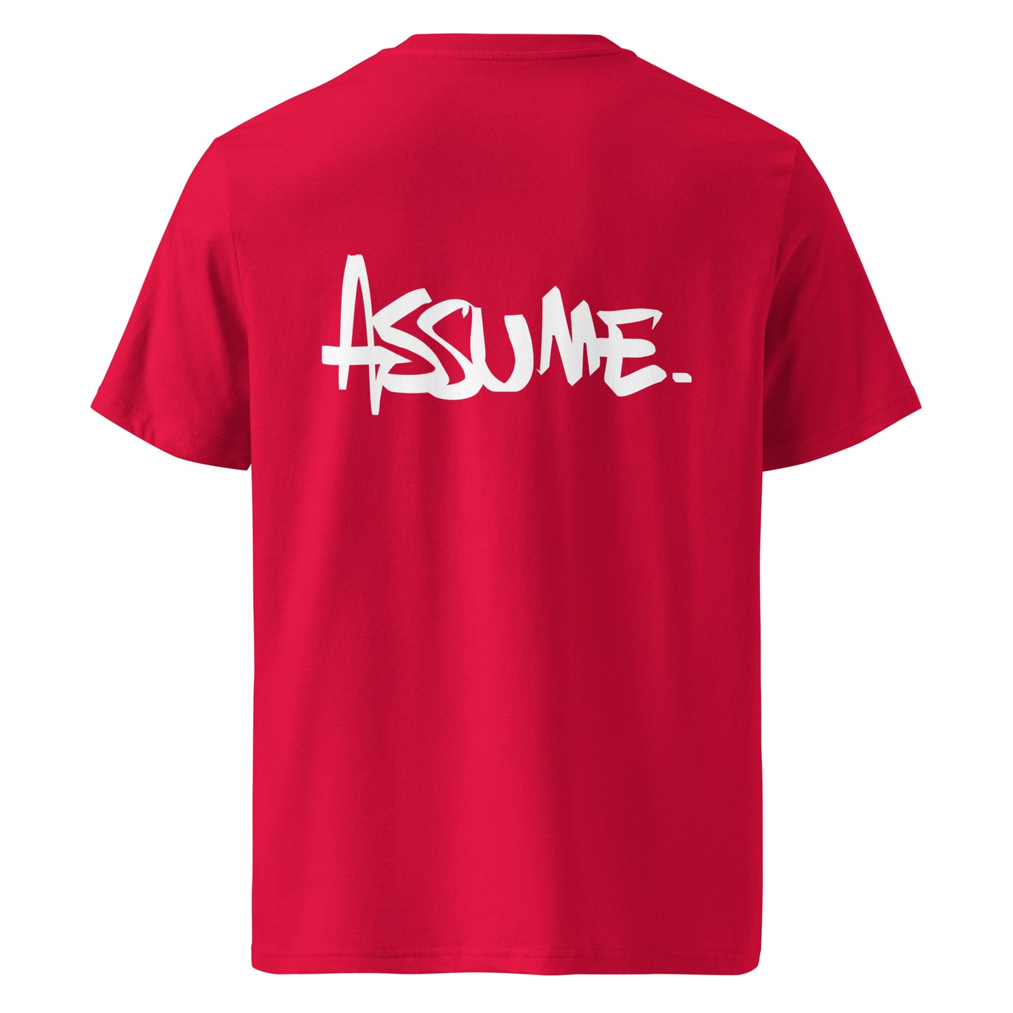 T-shirt ASSUME rouge unisexe en coton biologique