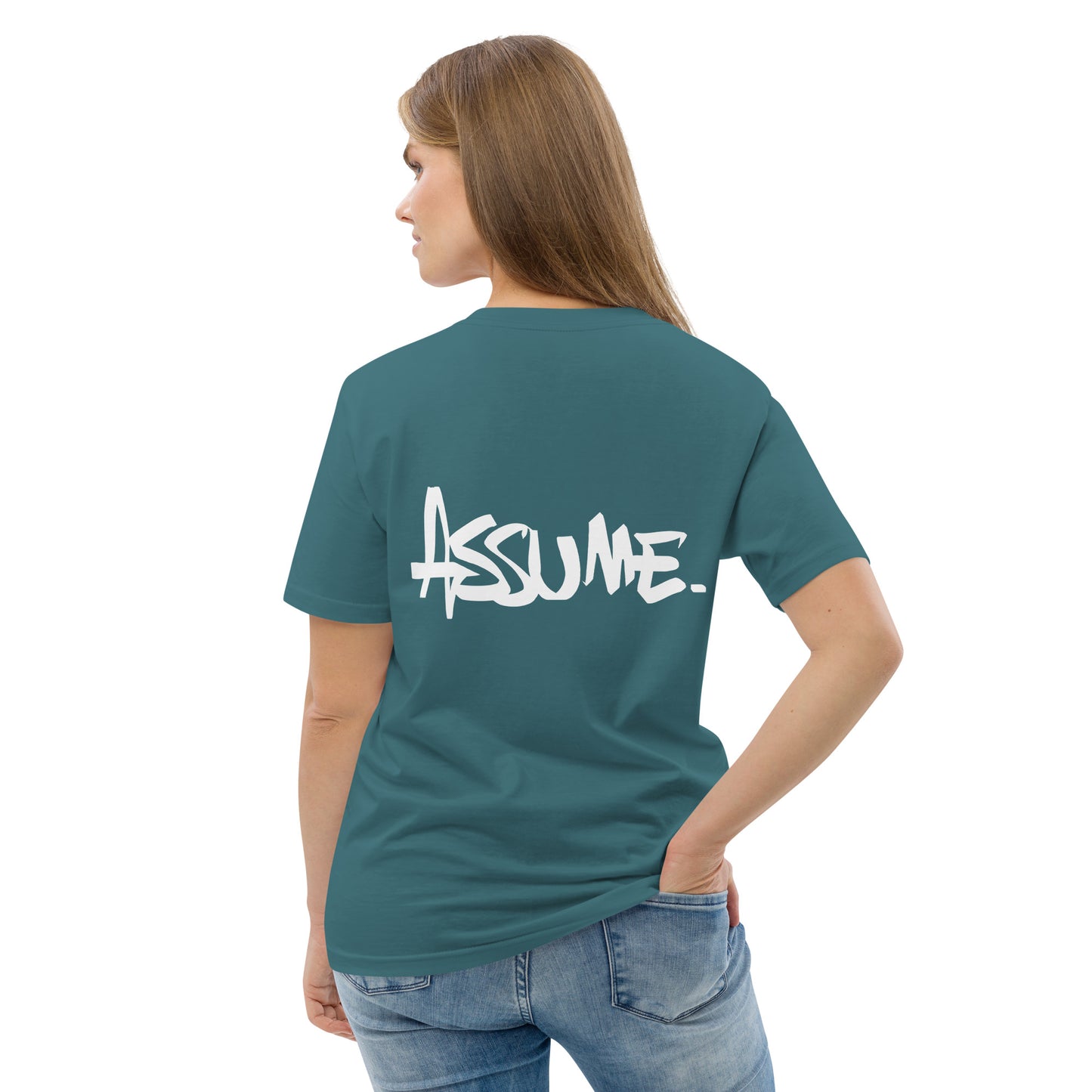 T-shirt ASSUME indigo unisexe en coton biologique