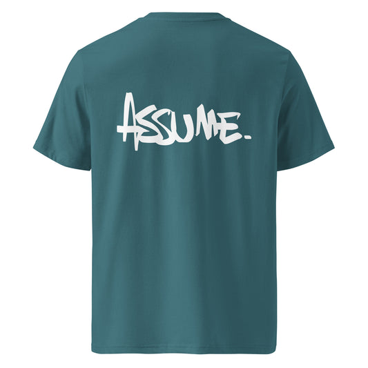 T-shirt ASSUME indigo unisexe en coton biologique