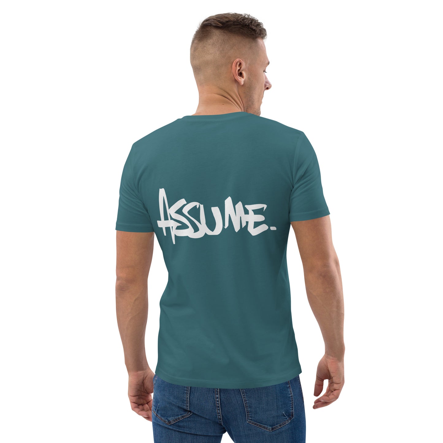 T-shirt ASSUME indigo unisexe en coton biologique